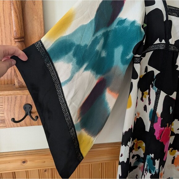 Diane Von Furstenberg Leena Traveling Butterfly Silk Kimono Dress Size 4 - Picture 5 of 9